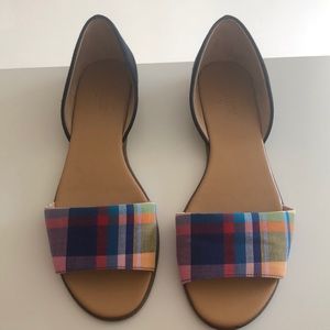 J Crew plaid slides